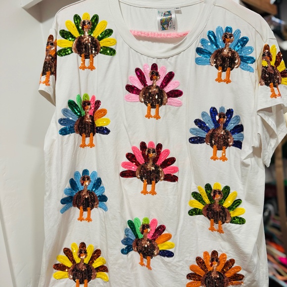 QUEEN OF SPARKLES Tops - Queen of Sparkles Turkey tee
